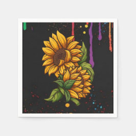 Sonnenblumen, zeichnend Kunst, Sonnenblumen Liebe Serviette