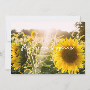 Sonnenblumen-Zitat "Blumen sind Glück"