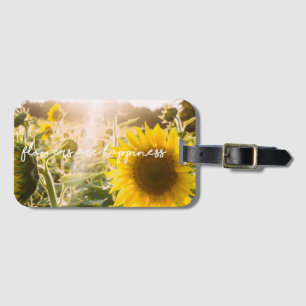 Sonnenblumen-Zitat "Blumen sind Glück" Gepäckanhänger