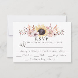 Sonnenblumen zum Essen - RSVP-Antwortkarte RSVP Karte