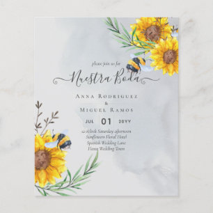 Sonnenblumen zur kostengünstigen Hochzeitseinladun Flyer