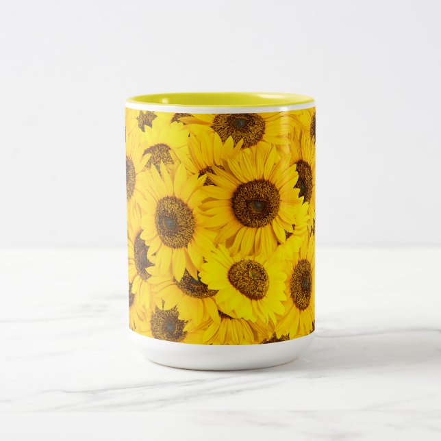 Sonnenblumen Zweifarbige Tasse (Mittel)