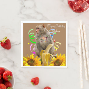 Sonnenblumenaffe Papier Napkins Serviette