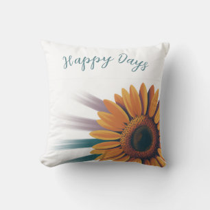 Sonnenblumenakzent Throw Kissen - "Happy Days"