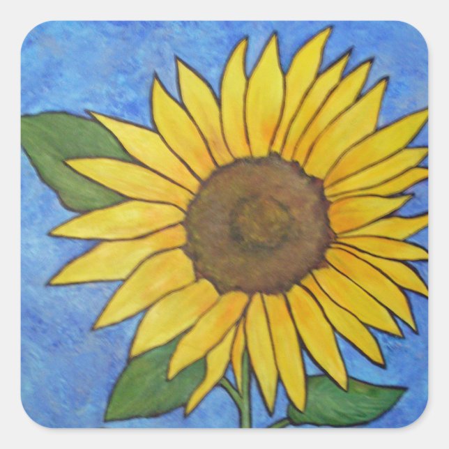 Sonnenblumenaufkleber Quadratischer Aufkleber (Vorderseite)