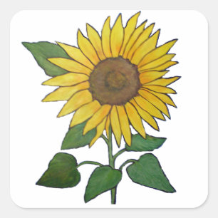 Sonnenblumenaufkleber Quadratischer Aufkleber