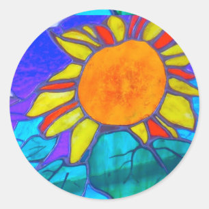 Sonnenblumenaufkleber Runder Aufkleber