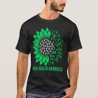 Sonnenblumenband Grün für psychische Gesundheit T-Shirt
