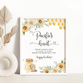 Sonnenblumenbär Schnuller Jagd Kinderduschenspiel Poster