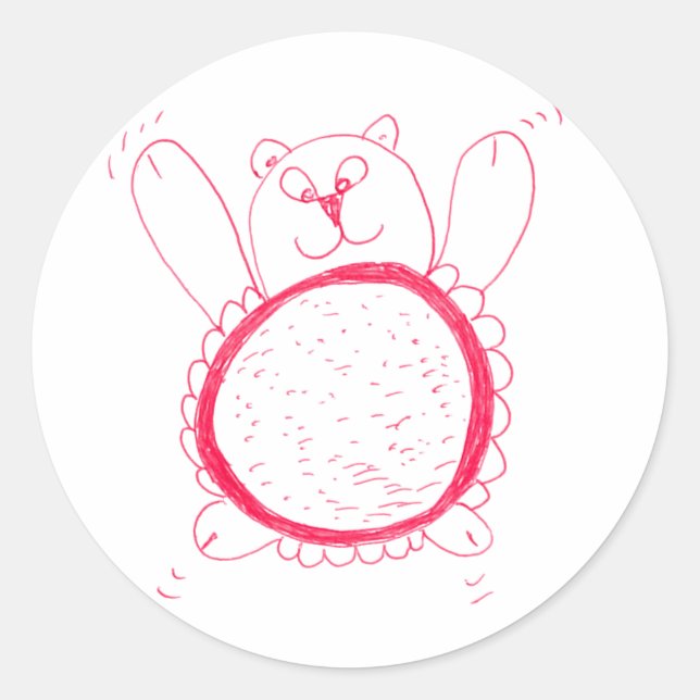 Sonnenblumenbärenrundkleber Runder Aufkleber (Vorderseite)