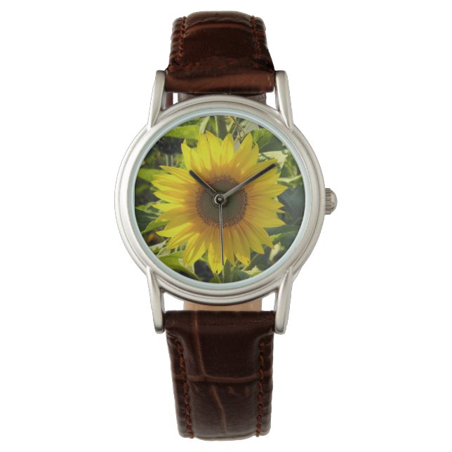 Sonnenblumenbeobachtung Armbanduhr (Vorderseite)