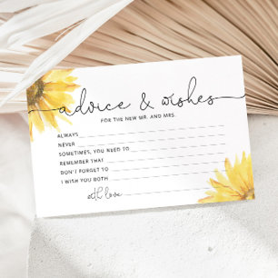 Sonnenblumenberatung und Wünsche Brautparty Briefpapier