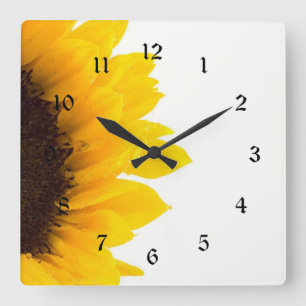 Sonnenblumenbild, beliebtes Design Quadratische Wanduhr