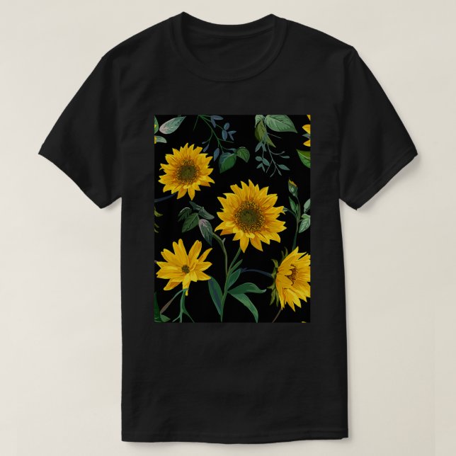 Sonnenblumenbild nahtloses Muster T-Shirt (Design vorne)