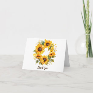 Sonnenblumenblätter: Dankeschön-Karte Karte