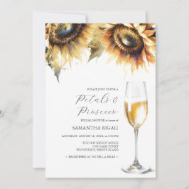 Sonnenblumenblätter und Prosecco-Brautparty