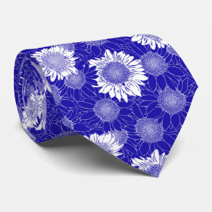 Sonnenblumenblau und weiß krawatte