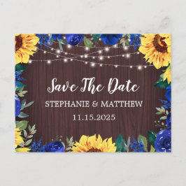 Sonnenblumenblume Bläserblume Holz Save the Date Ankündigungspostkarte