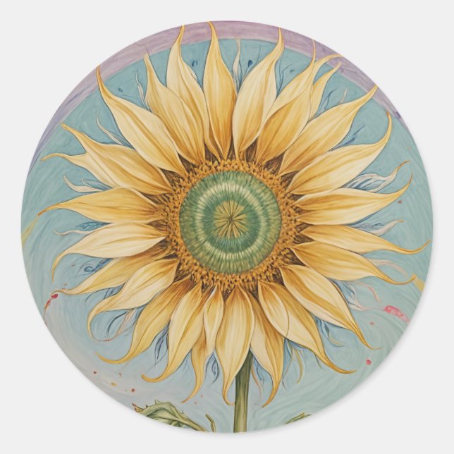 Sonnenblumenblume Runder Aufkleber (Vorderseite)