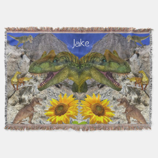 Sonnenblumenblüte Dinosaurier Throw Blanket Decke