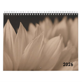 Sonnenblumenblütenblätter in Sepia-Ton Kalender