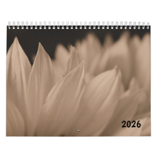 Sonnenblumenblütenblätter in Sepia-Ton Kalender