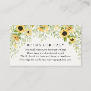 Sonnenblumenbücher für Babyaufkleber Begleitkarte