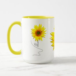 Sonnenblumencoffee-Tasse (Name und Mit Monogramm I Tasse