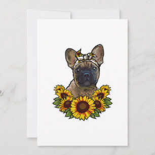 Sonnenblumendekor Frenchie für Hunde Lover Mama Hu Ankündigung