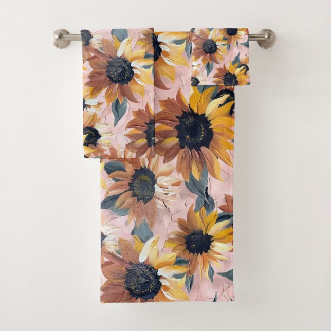 Sonnenblumendesign Badhandtuch Set (Insitu)