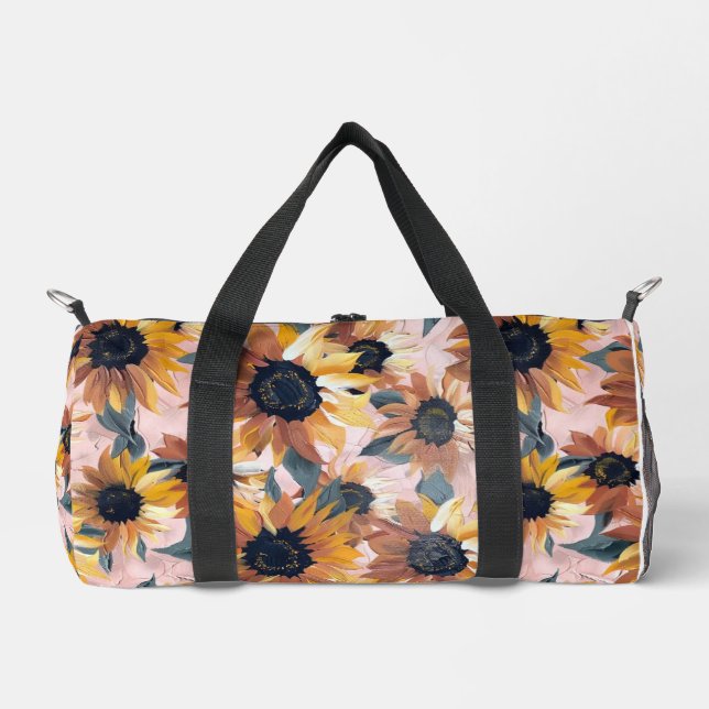 Sonnenblumendesign Duffle Bag (Vorderseite)