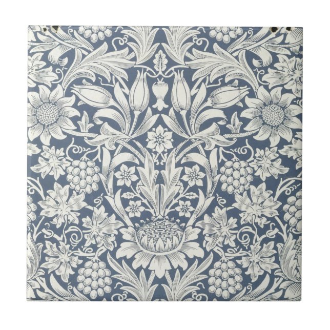 Sonnenblumendesign (von William Morris) Keramik Ti Fliese (Vorderseite)