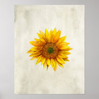 Sonnenblumendruck. Rustikale Wandkunst. Landschaft