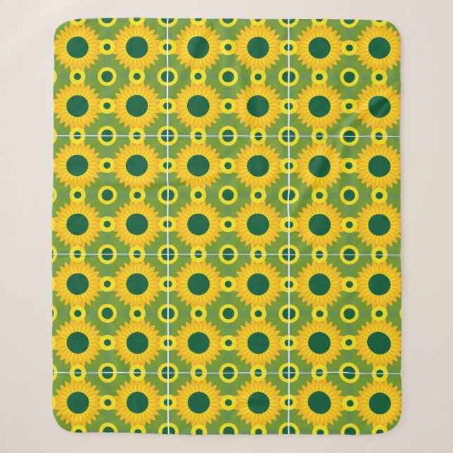 Sonnenblumendruck Sherpadecke (Vorderseite)