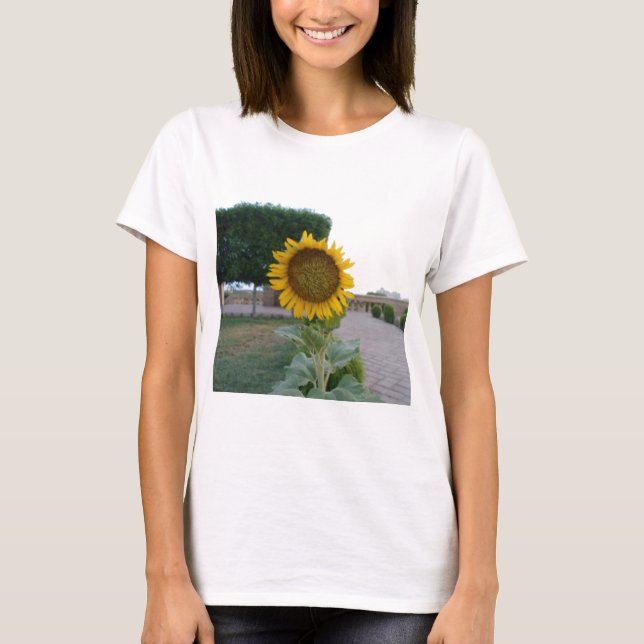 Sonnenblumendruckkunst T-Shirt (Vorderseite)