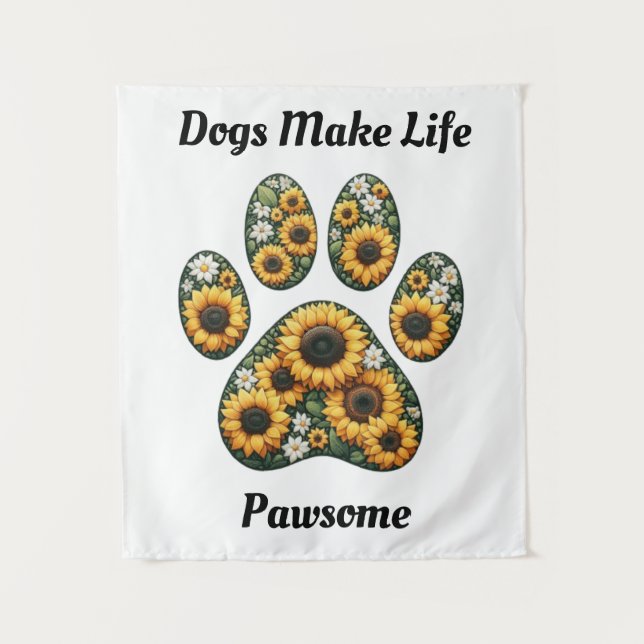 Sonnenblumendruckmaschine Wandteppich (Vorderseite)