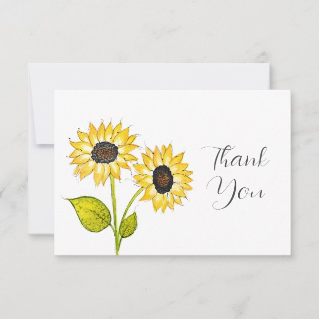 "Sonnenblumenduet" Dankeskarte (Vorderseite)