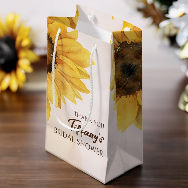 Sonnenblumendusche Geschenktüte (Sunflower bridal shower shower favor gift bag)