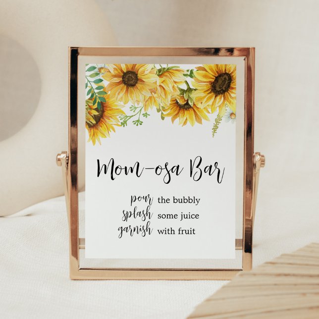 Sonnenblumendusche Mama Osa Bar Poster (Sunflower Girl Baby Shower Mom Osa Bar Sign)