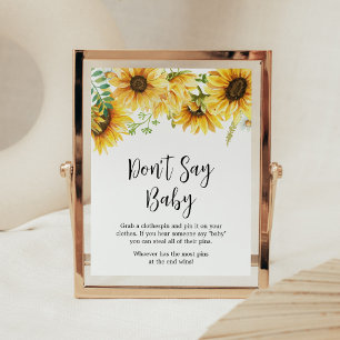 Sonnenblumendusche sagt nicht Baby Poster