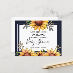 Sonnenblumendusche Save the Date Einladung Postkarte
