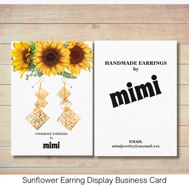 SonnenblumenEarring Display Business Card Visitenkarte (Von Creator hochgeladen)