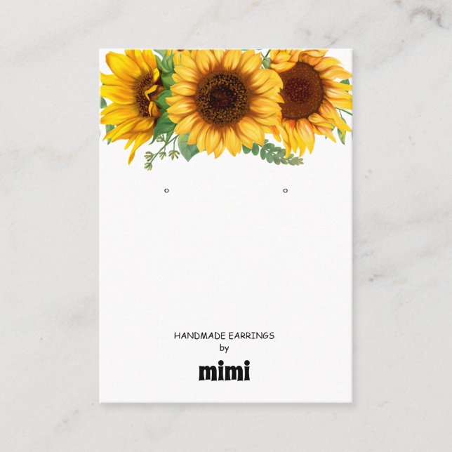 SonnenblumenEarring Display Business Card Visitenkarte (Vorderseite)