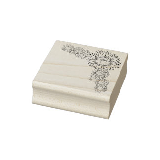 Sonnenblumenecke des Dekos Gummistempel