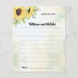 Sonnenblumenempfehlung für Happy Couple Duschkarte Flyer