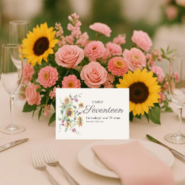 Sonnenblumenfall Wasserfarbenblume Hochzeit Tischnummer