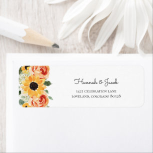 Sonnenblumenfallen Rose Hochzeit Rücksendeadresse