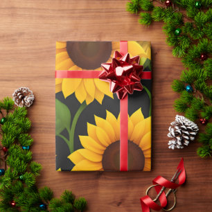 Sonnenblumenfarm 3D Isometrisches Muster Geschenkpapier