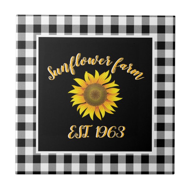 Sonnenblumenfarm Fliese (Vorderseite)