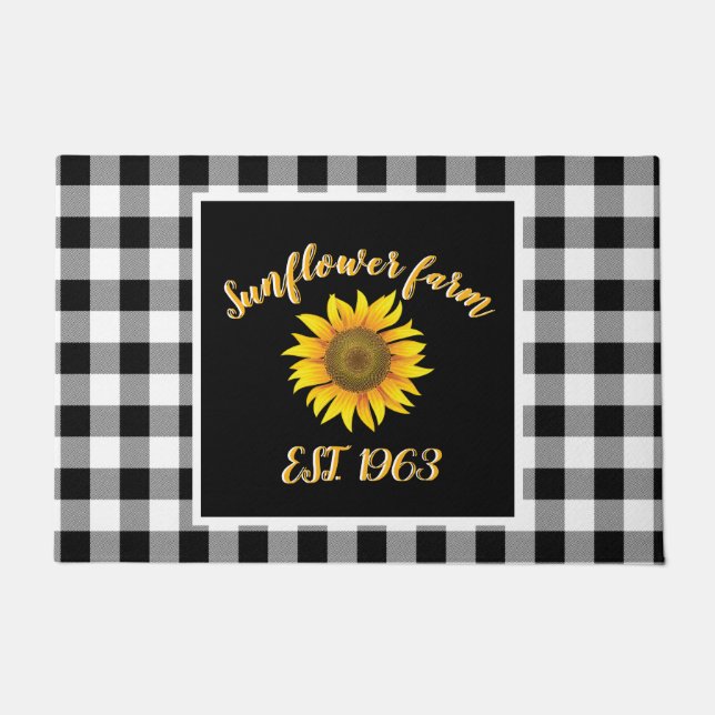 Sonnenblumenfarm Fußmatte (Vorderseite)